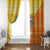 Bhutan Christmas Window Curtain with Takin Reindeer Antlers Santa Hat and Yellow Orange Holiday Pattern - Wonder Print Shop