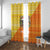 Bhutan Christmas Window Curtain with Takin Reindeer Antlers Santa Hat and Yellow Orange Holiday Pattern - Wonder Print Shop