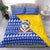 Bosnia and Herzegovina Christmas Bedding Set with Husky Dog Santa Hat and Blue Yellow Snowflake Pattern - Wonder Print Shop