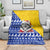Bosnia and Herzegovina Christmas Blanket with Husky Dog Santa Hat and Blue Yellow Snowflake Pattern - Wonder Print Shop