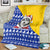 Bosnia and Herzegovina Christmas Blanket with Husky Dog Santa Hat and Blue Yellow Snowflake Pattern - Wonder Print Shop