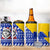 Bosnia and Herzegovina Christmas 4 in 1 Can Cooler Tumbler with Husky Dog Santa Hat and Blue Yellow Snowflake Pattern - Wonder Print Shop