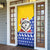 Bosnia and Herzegovina Christmas Door Cover with Husky Dog Santa Hat and Blue Yellow Snowflake Pattern - Wonder Print Shop