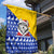 Bosnia and Herzegovina Christmas Garden Flag with Husky Dog Santa Hat and Blue Yellow Snowflake Pattern - Wonder Print Shop