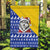 Bosnia and Herzegovina Christmas Garden Flag with Husky Dog Santa Hat and Blue Yellow Snowflake Pattern - Wonder Print Shop