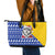 Bosnia and Herzegovina Christmas Leather Tote Bag with Husky Dog Santa Hat and Blue Yellow Snowflake Pattern - Wonder Print Shop