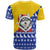 Bosnia and Herzegovina Christmas T Shirt with Husky Dog Santa Hat and Blue Yellow Snowflake Pattern - Wonder Print Shop