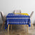 Bosnia and Herzegovina Christmas Tablecloth with Husky Dog Santa Hat and Blue Yellow Snowflake Pattern - Wonder Print Shop