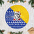 Bosnia and Herzegovina Christmas Tree Skirt with Husky Dog Santa Hat and Blue Yellow Snowflake Pattern - Wonder Print Shop