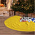 Bosnia and Herzegovina Christmas Tree Skirt with Husky Dog Santa Hat and Blue Yellow Snowflake Pattern - Wonder Print Shop
