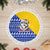 Bosnia and Herzegovina Christmas Tree Skirt with Husky Dog Santa Hat and Blue Yellow Snowflake Pattern - Wonder Print Shop