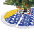 Bosnia and Herzegovina Christmas Tree Skirt with Husky Dog Santa Hat and Blue Yellow Snowflake Pattern - Wonder Print Shop