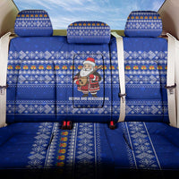 Bosnia and Herzegovina Christmas Back Car Seat Cover with Santa Playing Traditional Instrument and Blue Snowflake Pattern - Wonder Print Shop