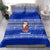 Bosnia and Herzegovina Christmas Bedding Set with Santa Playing Traditional Instrument and Blue Snowflake Pattern - Wonder Print Shop