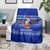 Bosnia and Herzegovina Christmas Blanket with Santa Playing Traditional Instrument and Blue Snowflake Pattern - Wonder Print Shop