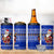 Bosnia and Herzegovina Christmas 4 in 1 Can Cooler Tumbler with Santa Playing Traditional Instrument and Blue Snowflake Pattern - Wonder Print Shop