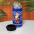 Bosnia and Herzegovina Christmas 4 in 1 Can Cooler Tumbler with Santa Playing Traditional Instrument and Blue Snowflake Pattern - Wonder Print Shop