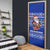 Bosnia and Herzegovina Christmas Door Cover with Santa Playing Traditional Instrument and Blue Snowflake Pattern - Wonder Print Shop