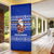 Bosnia and Herzegovina Christmas Door Cover with Santa Playing Traditional Instrument and Blue Snowflake Pattern - Wonder Print Shop