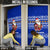 Bosnia and Herzegovina Christmas Door Cover with Santa Playing Traditional Instrument and Blue Snowflake Pattern - Wonder Print Shop