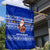 Bosnia and Herzegovina Christmas Garden Flag with Santa Playing Traditional Instrument and Blue Snowflake Pattern - Wonder Print Shop