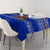 Bosnia and Herzegovina Christmas Tablecloth with Santa Playing Traditional Instrument and Blue Snowflake Pattern - Wonder Print Shop
