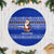 Bosnia and Herzegovina Christmas Tree Skirt with Santa Playing Traditional Instrument and Blue Snowflake Pattern - Wonder Print Shop