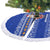 Bosnia and Herzegovina Christmas Tree Skirt with Santa Playing Traditional Instrument and Blue Snowflake Pattern - Wonder Print Shop