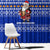 Bosnia and Herzegovina Christmas Window Curtain with Santa Playing Traditional Instrument and Blue Snowflake Pattern - Wonder Print Shop