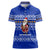 Bosnia and Herzegovina Christmas Women Polo Shirt with Santa Playing Traditional Instrument and Blue Snowflake Pattern - Wonder Print Shop