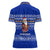 Bosnia and Herzegovina Christmas Women Polo Shirt with Santa Playing Traditional Instrument and Blue Snowflake Pattern - Wonder Print Shop