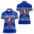 Bosnia and Herzegovina Christmas Women Polo Shirt with Santa Playing Traditional Instrument and Blue Snowflake Pattern - Wonder Print Shop