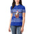 Bosnia and Herzegovina Christmas Women Polo Shirt with Santa Playing Traditional Instrument and Blue Snowflake Pattern - Wonder Print Shop