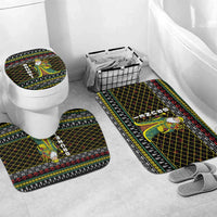 Brunei Christmas Bathroom Set with Traditional Santa Gift Basket and Black Yellow Red Holiday Pattern - Wonder Print Shop