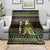 Brunei Christmas Blanket with Traditional Santa Gift Basket and Black Yellow Red Holiday Pattern - Wonder Print Shop