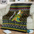 Brunei Christmas Blanket with Traditional Santa Gift Basket and Black Yellow Red Holiday Pattern - Wonder Print Shop