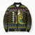 Brunei Christmas Bomber Puffer Jacket with Traditional Santa Gift Basket and Black Yellow Red Holiday Pattern - Wonder Print Shop