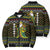 Brunei Christmas Bomber Puffer Jacket with Traditional Santa Gift Basket and Black Yellow Red Holiday Pattern - Wonder Print Shop