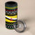 Brunei Christmas 4 in 1 Can Cooler Tumbler with Traditional Santa Gift Basket and Black Yellow Red Holiday Pattern - Wonder Print Shop
