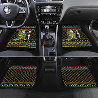 Brunei Christmas Car Mats with Traditional Santa Gift Basket and Black Yellow Red Holiday Pattern - Wonder Print Shop