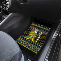Brunei Christmas Car Mats with Traditional Santa Gift Basket and Black Yellow Red Holiday Pattern - Wonder Print Shop