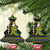 Brunei Christmas Ceramic Ornament with Traditional Santa Gift Basket and Black Yellow Red Holiday Pattern - Wonder Print Shop