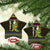 Brunei Christmas Ceramic Ornament with Traditional Santa Gift Basket and Black Yellow Red Holiday Pattern - Wonder Print Shop