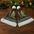 Brunei Christmas Santa Hat with Traditional Santa Gift Basket and Black Yellow Red Holiday Pattern - Wonder Print Shop