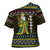 Brunei Christmas Cross Shoulder Shirt with Traditional Santa Gift Basket and Black Yellow Red Holiday Pattern - Wonder Print Shop