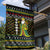 Brunei Christmas Garden Flag with Traditional Santa Gift Basket and Black Yellow Red Holiday Pattern - Wonder Print Shop
