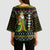Brunei Christmas Kimono Sleeve Blouse with Traditional Santa Gift Basket and Black Yellow Red Holiday Pattern - Wonder Print Shop