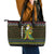 Brunei Christmas Leather Tote Bag with Traditional Santa Gift Basket and Black Yellow Red Holiday Pattern - Wonder Print Shop