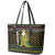 Brunei Christmas Leather Tote Bag with Traditional Santa Gift Basket and Black Yellow Red Holiday Pattern - Wonder Print Shop