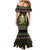 Brunei Christmas Mermaid Dress with Traditional Santa Gift Basket and Black Yellow Red Holiday Pattern - Wonder Print Shop